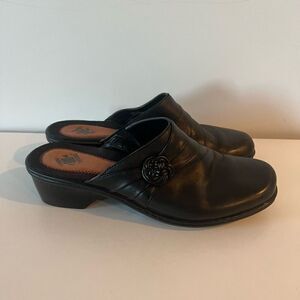 Earth Spirit Classics Dream Leather Mule Slip On Shoes Size 10 Womens Black